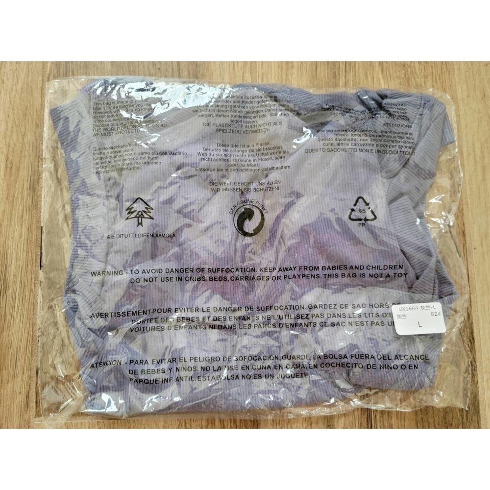 Workout Crop Top Sleeveless Muscle Sport Top Gray Blue Large - Picture 5 of 6